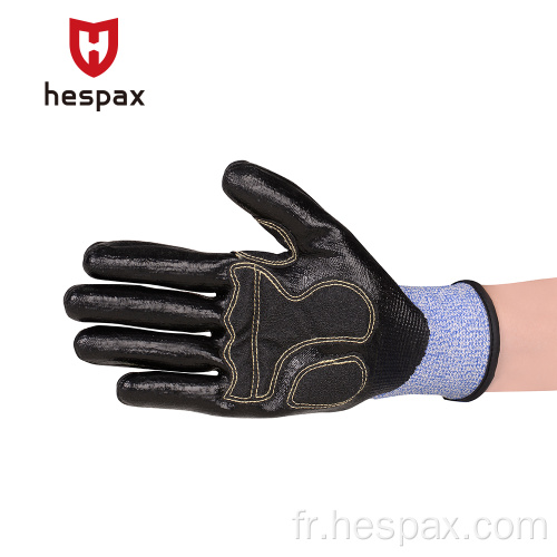 HESPAX Nitrile revêtu d&#39;automobile à impact Résister les gants TPR